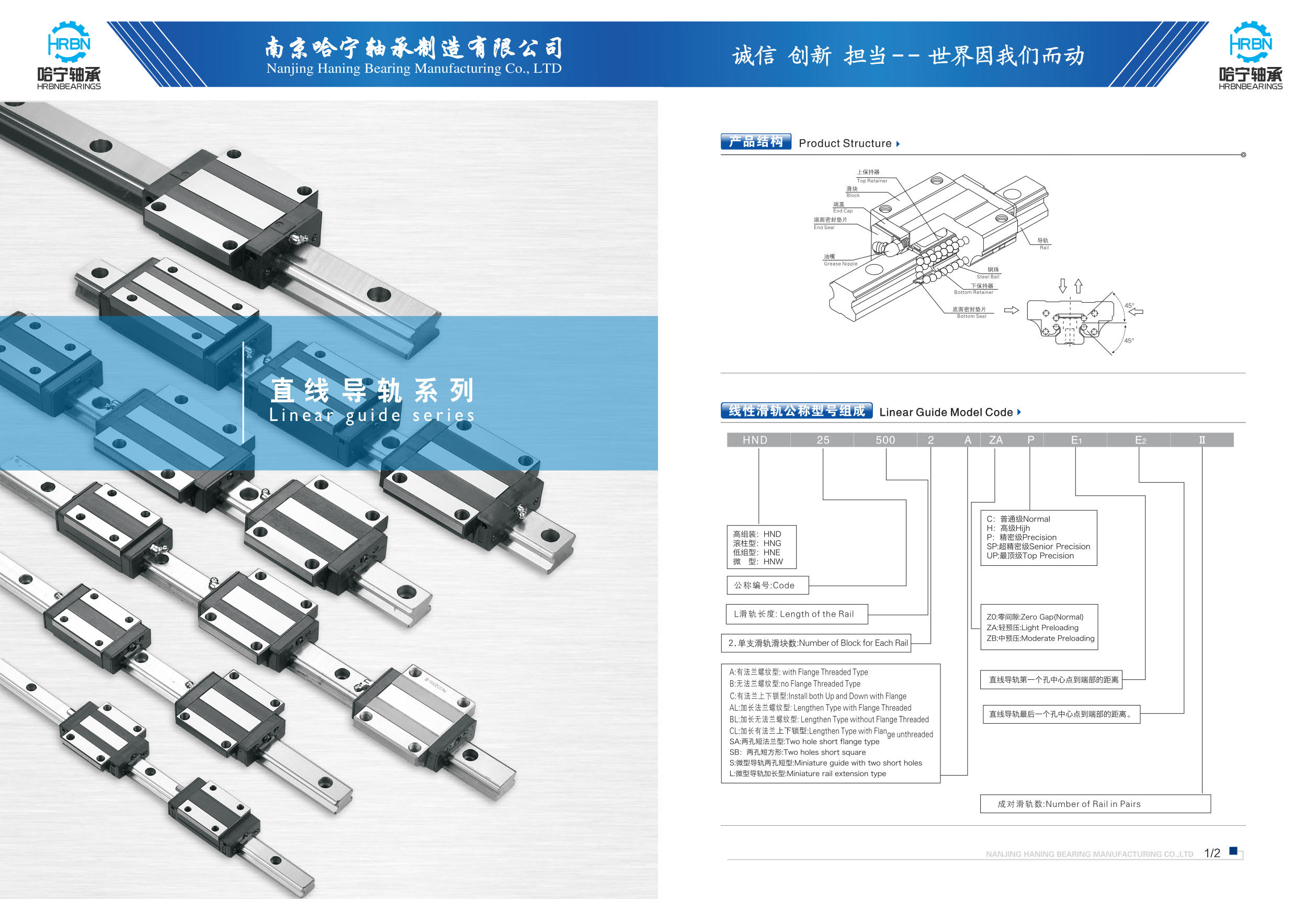 导轨滑块滚珠丝杆样本第4页-总页数38页南京哈宁轴承制造有限公司.jpg