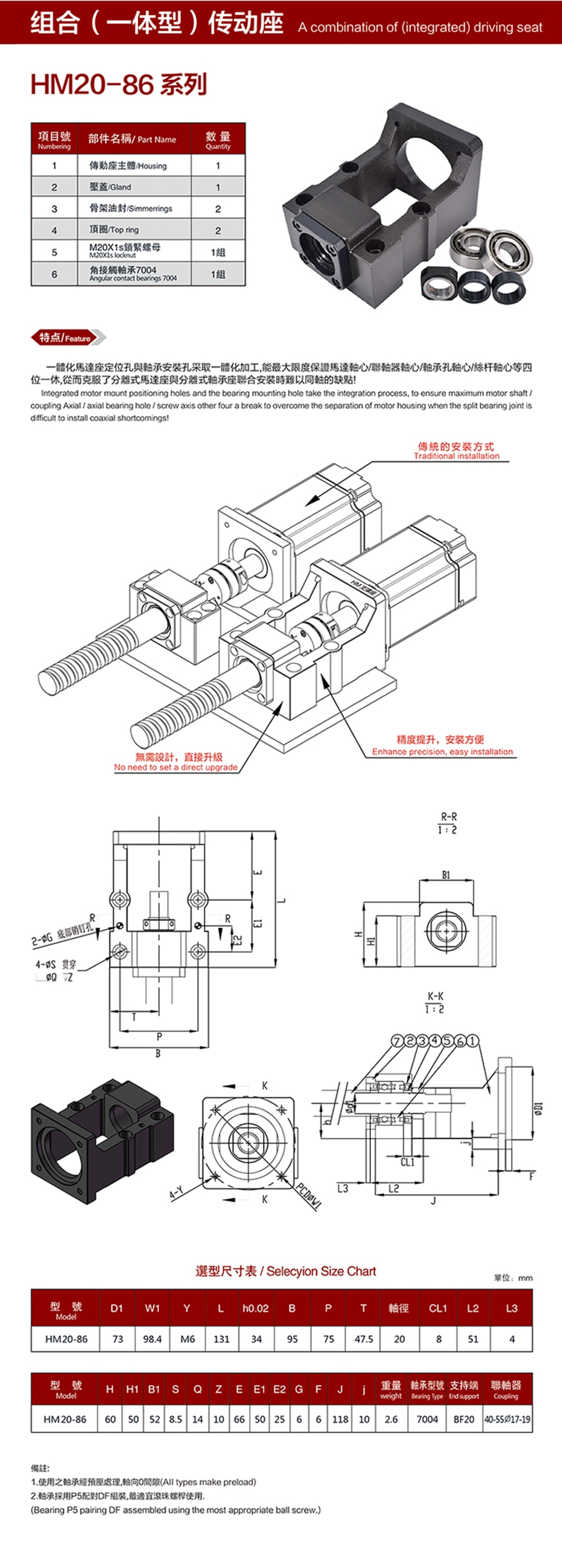 HM20-86电机座马达座传动座丝杆专用座