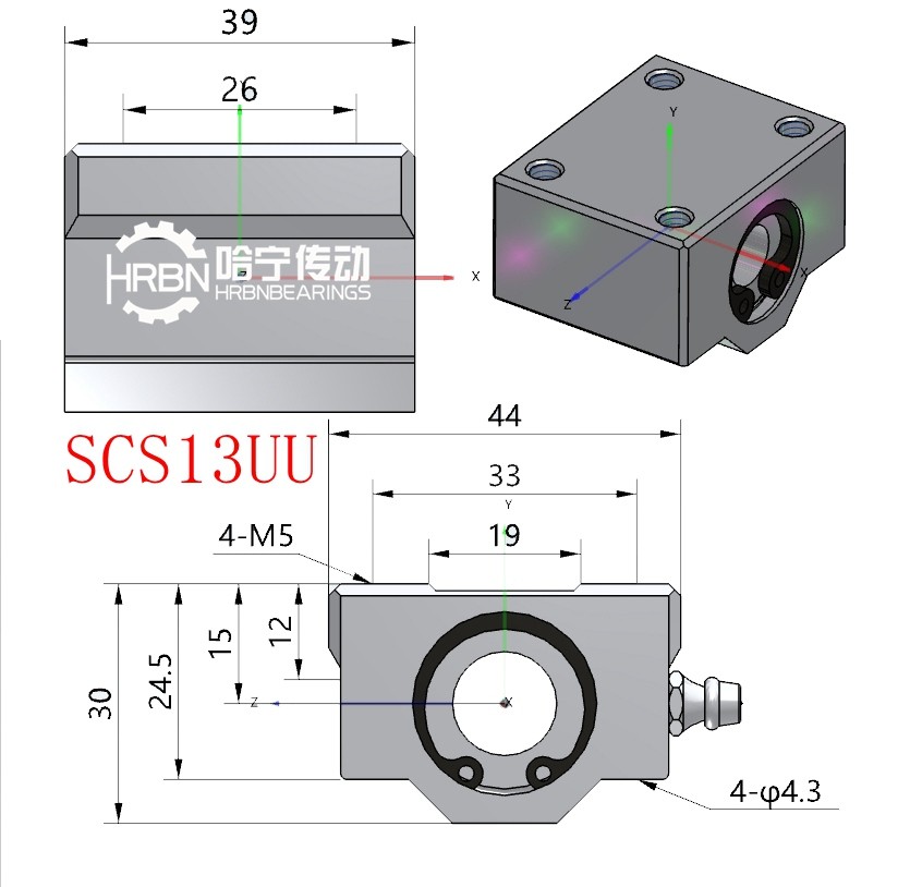 SCS13UU直线轴承尺寸箱式直线轴承图纸.jpg