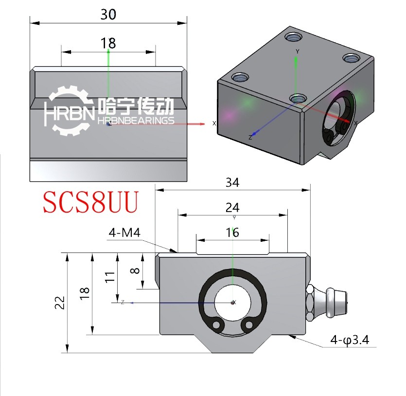 SCS8UU直线轴承尺寸箱式直线轴承图纸.jpg