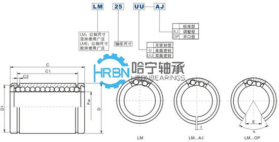 LM8UU直线轴承、LM8UUAJ直线轴承、LM10UU直线轴承、LM10UUAJ直线轴承