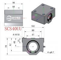 SCS40UU直线轴承尺寸箱式直线轴承图纸