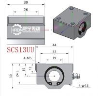 SCS13UU直线轴承尺寸箱式直线轴承图纸