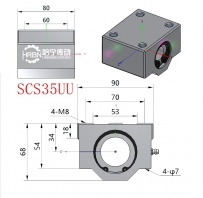 SCS35UU直线轴承尺寸箱式直线轴承图纸