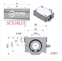 SCS16LUU直线轴承尺寸箱式直线轴承图纸